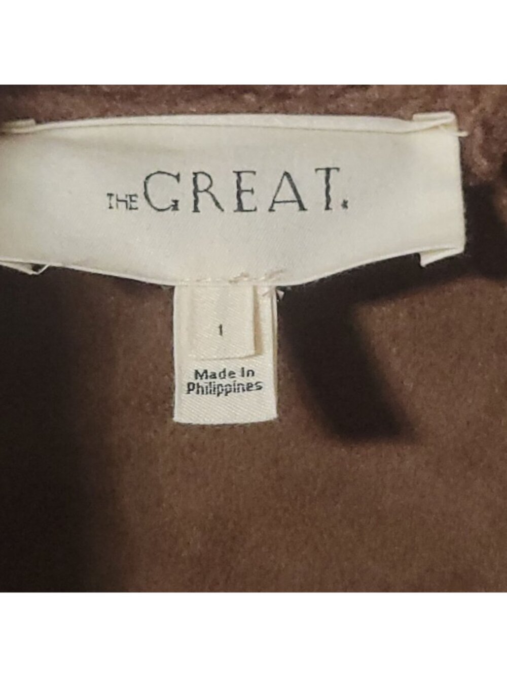 The Great. Chocolate Plush Car Coat 1 Small Oversized Teddy Jacket Fleece Brown - Picture 5 of 11